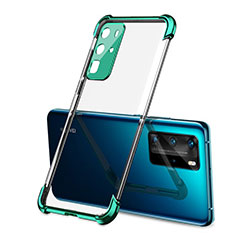 Custodia Silicone Trasparente Ultra Sottile Cover Morbida S01 per Huawei P40 Pro Verde