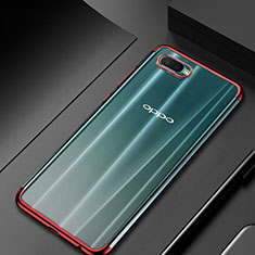 Custodia Silicone Trasparente Ultra Sottile Cover Morbida S01 per Oppo RX17 Neo Rosso