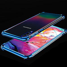 Custodia Silicone Trasparente Ultra Sottile Cover Morbida S01 per Samsung Galaxy A90 5G Blu