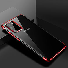 Custodia Silicone Trasparente Ultra Sottile Cover Morbida S01 per Samsung Galaxy S20 5G Rosso