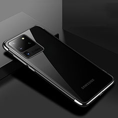 Custodia Silicone Trasparente Ultra Sottile Cover Morbida S01 per Samsung Galaxy S20 Ultra Nero