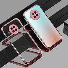 Custodia Silicone Trasparente Ultra Sottile Cover Morbida S01 per Xiaomi Mi 10i 5G Oro Rosa