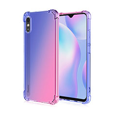 Custodia Silicone Trasparente Ultra Sottile Cover Morbida S01 per Xiaomi Redmi 9AT Blu