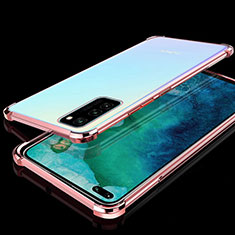 Custodia Silicone Trasparente Ultra Sottile Cover Morbida S02 per Huawei Honor View 30 Pro 5G Oro Rosa