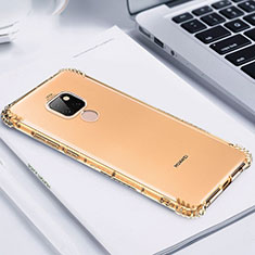 Custodia Silicone Trasparente Ultra Sottile Cover Morbida S02 per Huawei Mate 20 Oro