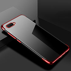 Custodia Silicone Trasparente Ultra Sottile Cover Morbida S02 per Oppo R15X Rosso