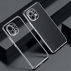 Custodia Silicone Trasparente Ultra Sottile Cover Morbida S02 per Xiaomi Mi 11 5G Nero