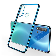 Custodia Silicone Trasparente Ultra Sottile Cover Morbida S03 per Huawei Nova 5i Blu