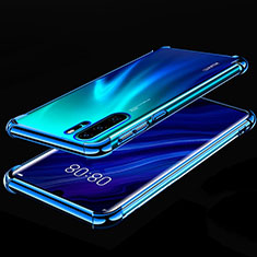 Custodia Silicone Trasparente Ultra Sottile Cover Morbida S03 per Huawei P30 Pro New Edition Blu