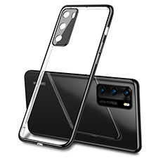 Custodia Silicone Trasparente Ultra Sottile Cover Morbida S03 per Huawei P40 Nero