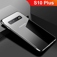 Custodia Silicone Trasparente Ultra Sottile Cover Morbida S03 per Samsung Galaxy S10 Plus Nero