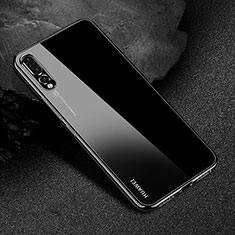 Custodia Silicone Trasparente Ultra Sottile Cover Morbida S04 per Huawei P20 Pro Nero
