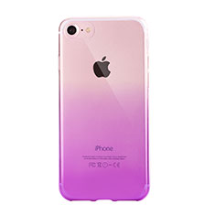 Custodia Silicone Trasparente Ultra Sottile Cover Morbida Sfumato G01 per Apple iPhone 8 Viola