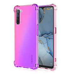 Custodia Silicone Trasparente Ultra Sottile Cover Morbida Sfumato G01 per Oppo Find X2 Lite Rosa