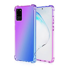 Custodia Silicone Trasparente Ultra Sottile Cover Morbida Sfumato G01 per Samsung Galaxy S20 Ultra 5G Viola