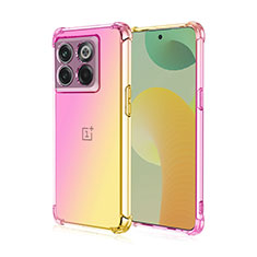 Custodia Silicone Trasparente Ultra Sottile Cover Morbida Sfumato per OnePlus 10T 5G Rosa