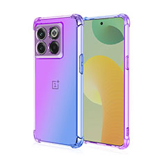 Custodia Silicone Trasparente Ultra Sottile Cover Morbida Sfumato per OnePlus 10T 5G Viola