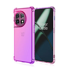 Custodia Silicone Trasparente Ultra Sottile Cover Morbida Sfumato per OnePlus Ace 2 Pro 5G Rosa Caldo