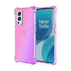 Custodia Silicone Trasparente Ultra Sottile Cover Morbida Sfumato per OnePlus Nord 2 5G Rosa Caldo