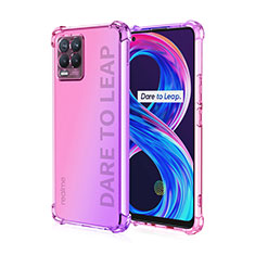 Custodia Silicone Trasparente Ultra Sottile Cover Morbida Sfumato per Realme 8 Pro Rosa Caldo