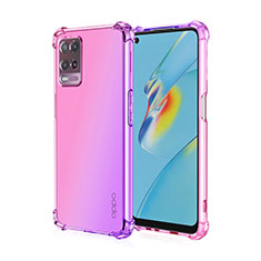 Custodia Silicone Trasparente Ultra Sottile Cover Morbida Sfumato per Realme 8s 5G Rosa Caldo