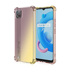 Custodia Silicone Trasparente Ultra Sottile Cover Morbida Sfumato per Realme C11 (2021) Giallo