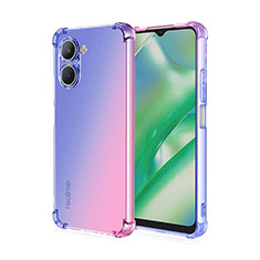 Custodia Silicone Trasparente Ultra Sottile Cover Morbida Sfumato per Realme C33 (2023) Blu