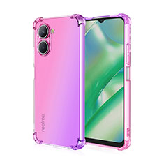 Custodia Silicone Trasparente Ultra Sottile Cover Morbida Sfumato per Realme C33 (2023) Rosa Caldo