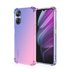 Custodia Silicone Trasparente Ultra Sottile Cover Morbida Sfumato per Realme V20 5G Blu