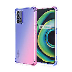 Custodia Silicone Trasparente Ultra Sottile Cover Morbida Sfumato per Realme X7 Max 5G Blu