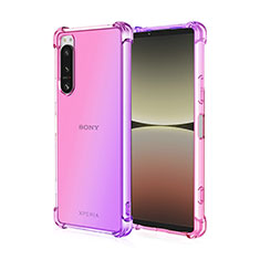 Custodia Silicone Trasparente Ultra Sottile Cover Morbida Sfumato per Sony Xperia 1 III Lavanda