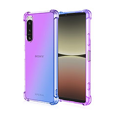 Custodia Silicone Trasparente Ultra Sottile Cover Morbida Sfumato per Sony Xperia 1 IV Blu