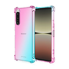 Custodia Silicone Trasparente Ultra Sottile Cover Morbida Sfumato per Sony Xperia 1 IV SO-51C Cielo Blu