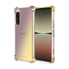 Custodia Silicone Trasparente Ultra Sottile Cover Morbida Sfumato per Sony Xperia 1 IV SO-51C Oro