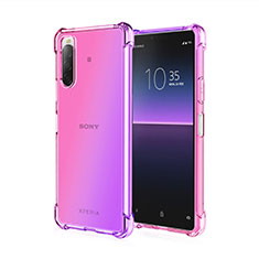 Custodia Silicone Trasparente Ultra Sottile Cover Morbida Sfumato per Sony Xperia 10 III Lite Lavanda