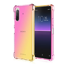 Custodia Silicone Trasparente Ultra Sottile Cover Morbida Sfumato per Sony Xperia 10 IV SO-52C Giallo