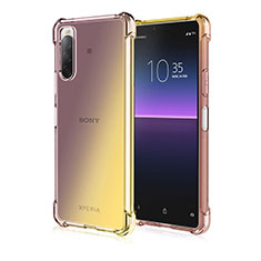 Custodia Silicone Trasparente Ultra Sottile Cover Morbida Sfumato per Sony Xperia 10 V Oro