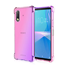 Custodia Silicone Trasparente Ultra Sottile Cover Morbida Sfumato per Sony Xperia Ace II SO-41B Lavanda