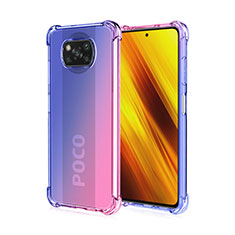 Custodia Silicone Trasparente Ultra Sottile Cover Morbida Sfumato per Xiaomi Poco X3 Pro Blu