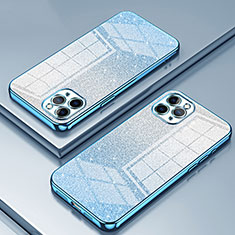 Custodia Silicone Trasparente Ultra Sottile Cover Morbida SY1 per Apple iPhone 11 Pro Max Blu