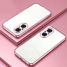 Custodia Silicone Trasparente Ultra Sottile Cover Morbida SY1 per Huawei Honor 50 SE 5G Oro Rosa