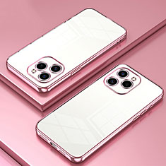 Custodia Silicone Trasparente Ultra Sottile Cover Morbida SY1 per Huawei Honor 60 SE 5G Oro Rosa