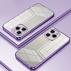 Custodia Silicone Trasparente Ultra Sottile Cover Morbida SY1 per Huawei Honor 60 SE 5G Viola