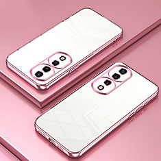 Custodia Silicone Trasparente Ultra Sottile Cover Morbida SY1 per Huawei Honor 70 Pro 5G Oro Rosa