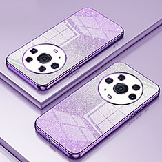 Custodia Silicone Trasparente Ultra Sottile Cover Morbida SY1 per Huawei Honor Magic3 Pro 5G Viola