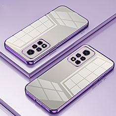 Custodia Silicone Trasparente Ultra Sottile Cover Morbida SY1 per Huawei Honor V40 5G Viola