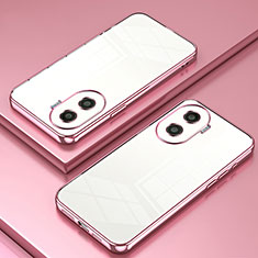 Custodia Silicone Trasparente Ultra Sottile Cover Morbida SY1 per Huawei Honor X40i 5G Oro Rosa