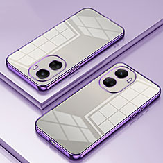 Custodia Silicone Trasparente Ultra Sottile Cover Morbida SY1 per Huawei Nova 10 SE Viola