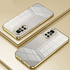 Custodia Silicone Trasparente Ultra Sottile Cover Morbida SY1 per Huawei Nova 8 5G Oro