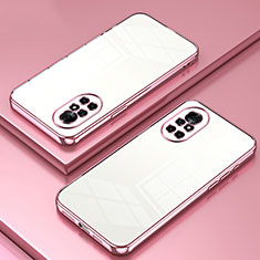 Custodia Silicone Trasparente Ultra Sottile Cover Morbida SY1 per Huawei Nova 8 5G Oro Rosa